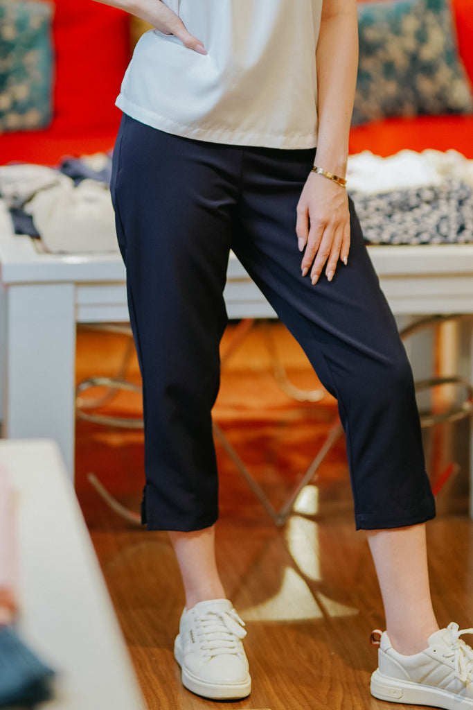 WP - DJAMILA Crop pants garterized waistband with side zipper