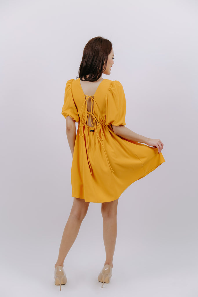 5/8 Sleeves Square Neck Mid Dress 