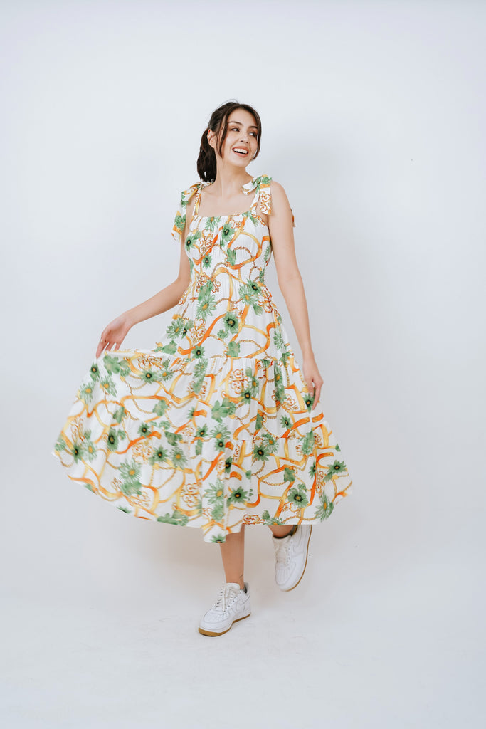 WD - YADIRA Short sleeves maxi printed dress