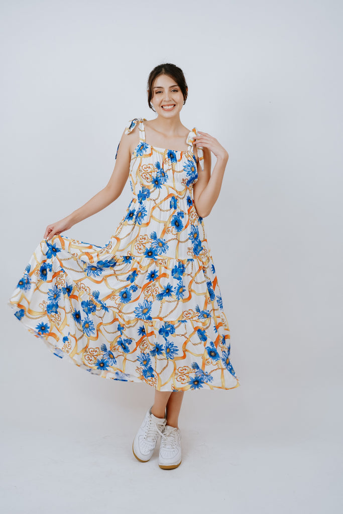 WD - YADIRA Short sleeves maxi printed dress