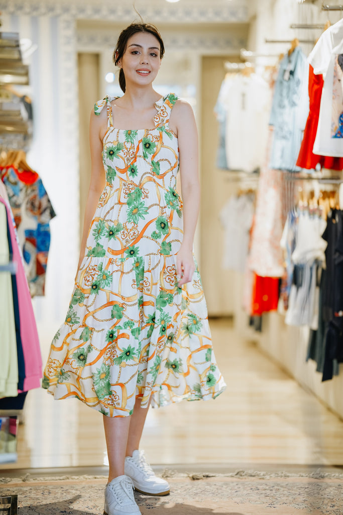 WD - YADIRA Short sleeves maxi printed dress
